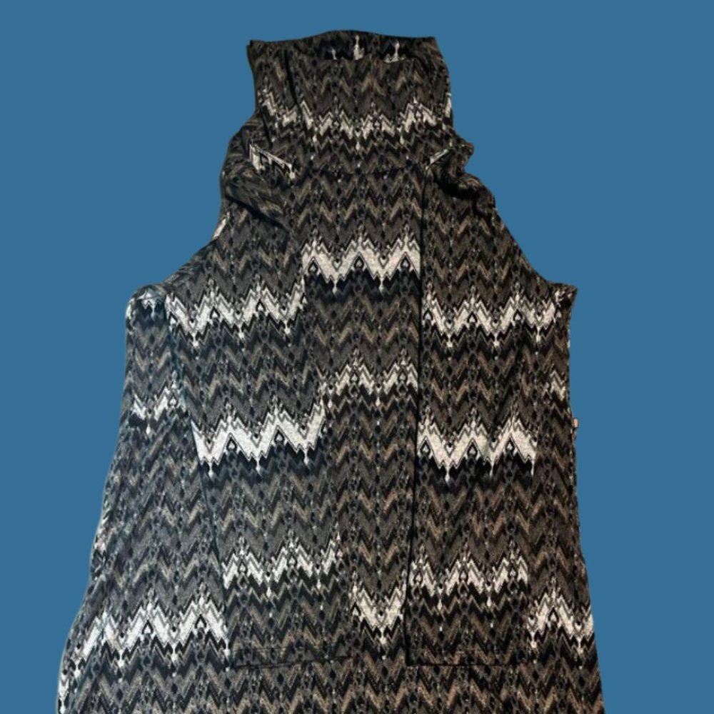 Tacera Abstract Diamond Print Multicolor Mini Dress Turtle Neck SizeXL